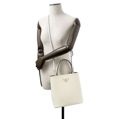PRADA Panier 2wayShoulder White 1BA212 Leather