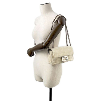 FENDI Baguette ChainShoulder Ivory 8BR793 pile