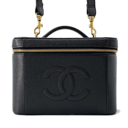 Chanel 2way vanity Black Caviar Leather