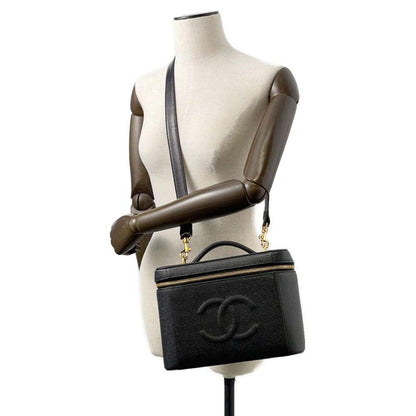 Chanel 2way vanity Black Caviar Leather