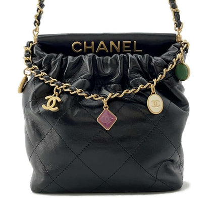 Chanel 22 ChainShoulder Black AS3793 Lambskin Size Mini