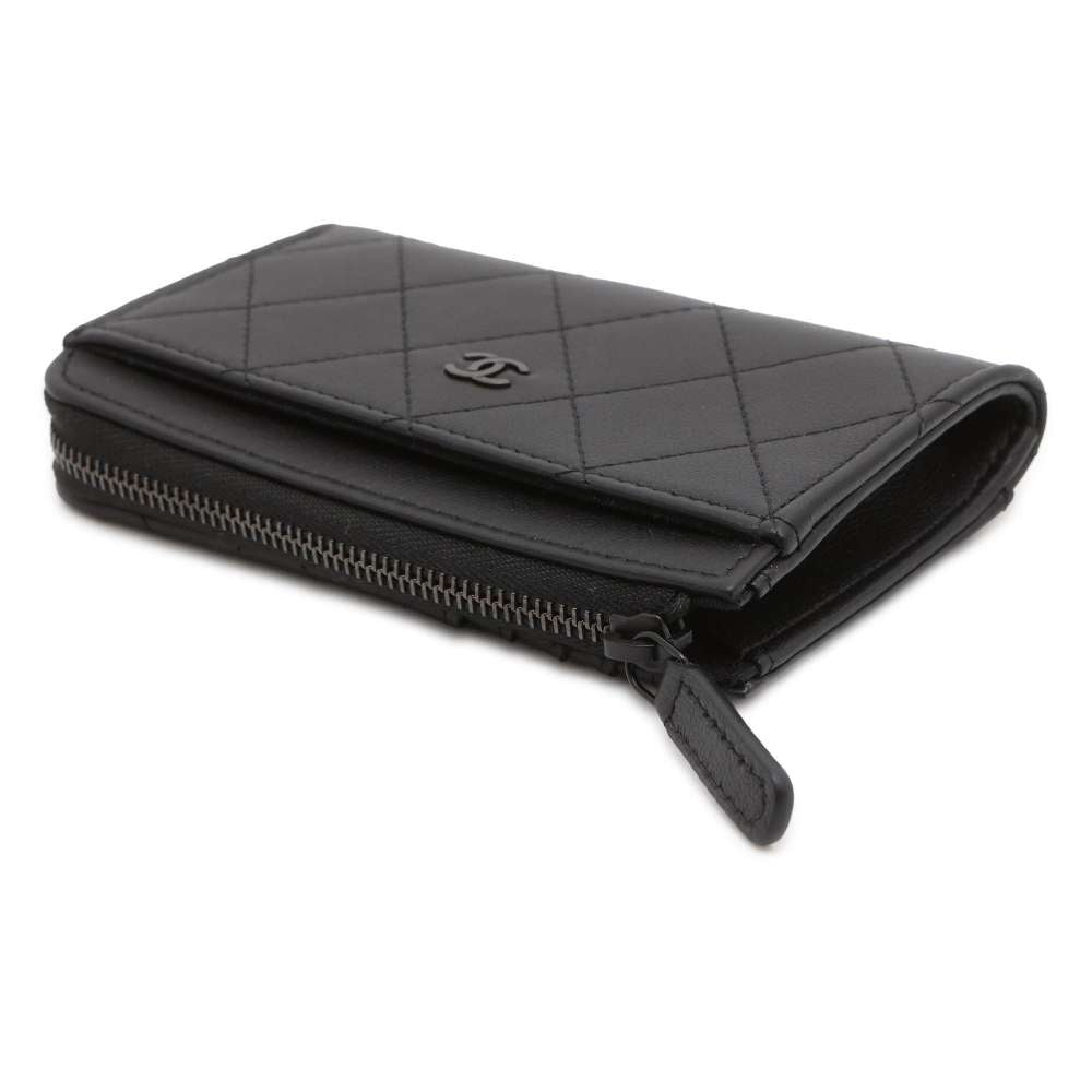 Chanel Fragment Coin purse Black AP3820 Grained CalfLeather