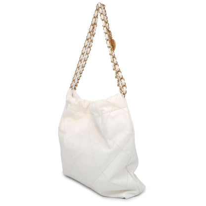 Chanel Chanel 22 Matelasse White AS3260 Shiny Calf Leather Size Small