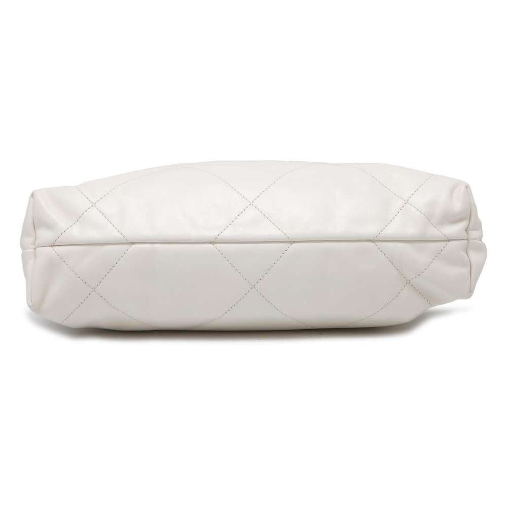 Chanel Chanel 22 Matelasse White AS3260 Shiny Calf Leather Size Small