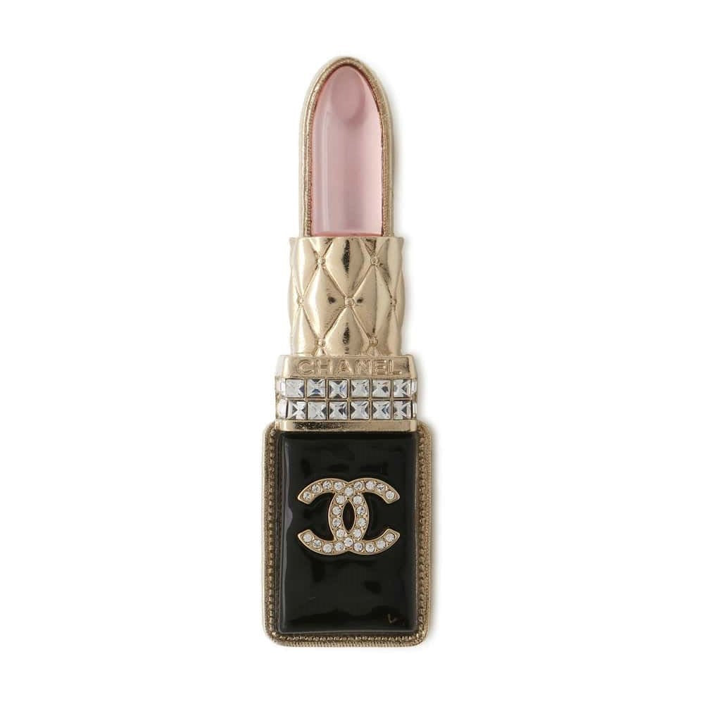 Chanel Brooch Lipstick Black AB7677 Metal