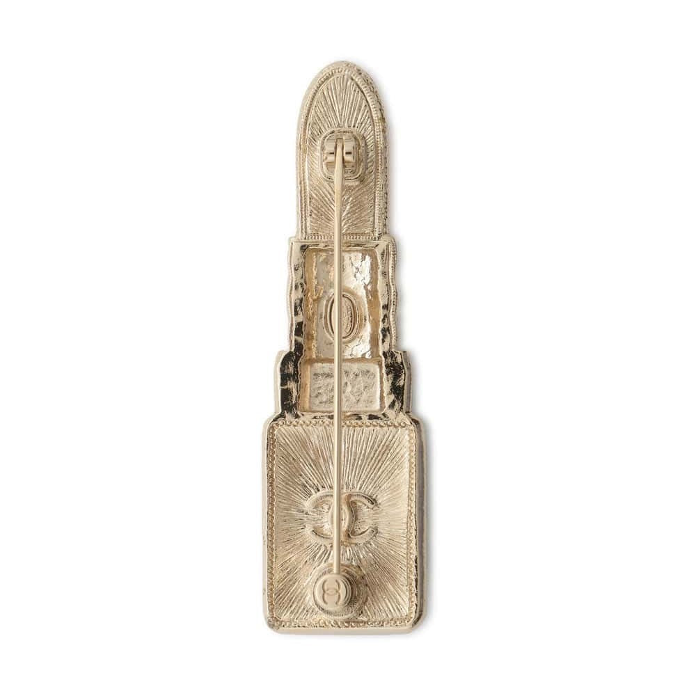 Chanel Brooch Lipstick Black AB7677 Metal