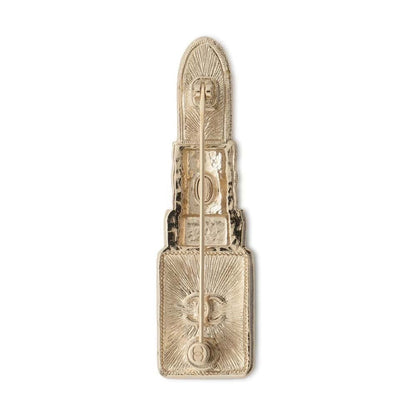 Chanel Brooch Lipstick Black AB7677 Metal
