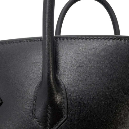 HERMES Birkin Sellier Black Box Calf Leather Size 25