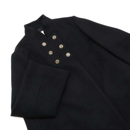 GUCCI Interlocking G Button Long Coat Size 42 Black 619325 Wool 98% Nylon2%
