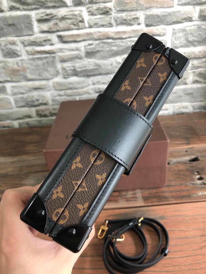 Louis-Vuitton Petite Malle Monogram Leather Bag with Strap