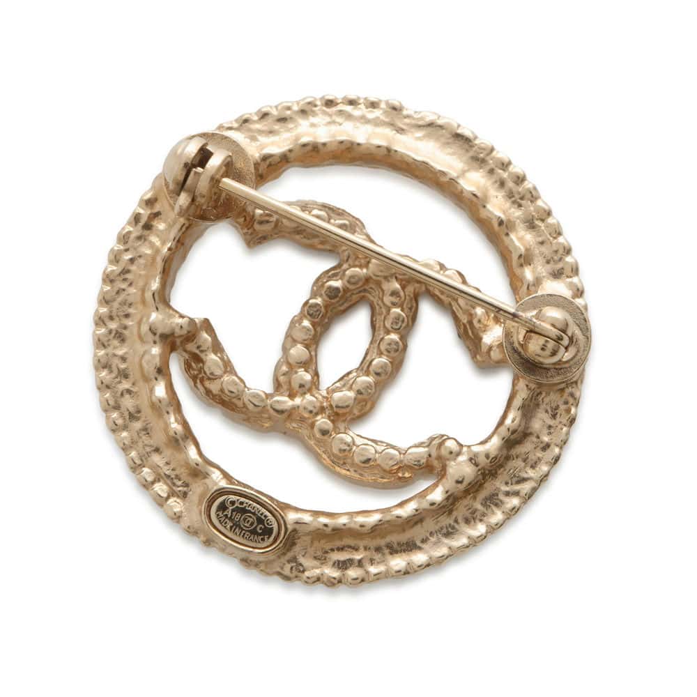 CHANEL CC Logo Rhinestone Brooch Multicolor Metal  Rhinestone Faux Pearl