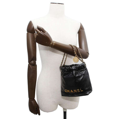 Chanel Chanel 22 ChainHandBag Black AS3980 Shiny Calf Leather Size Mini