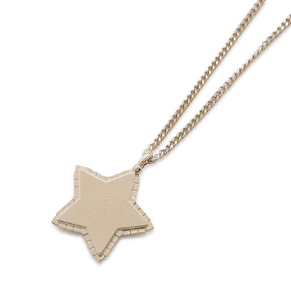 Chanel CC Logo Rhinestone Star Necklace Champagne Gold Metal