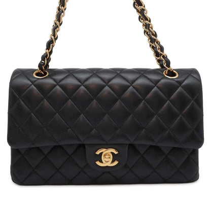 Chanel Matelasse ChainShoulder Bag Black A01112 Lambskin Size 25
