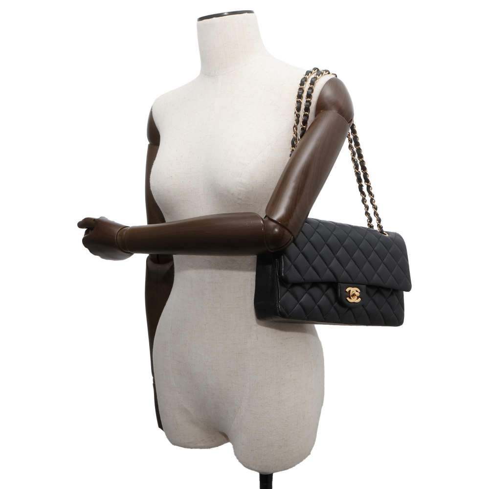 Chanel Matelasse ChainShoulder Bag Black A01112 Lambskin Size 25