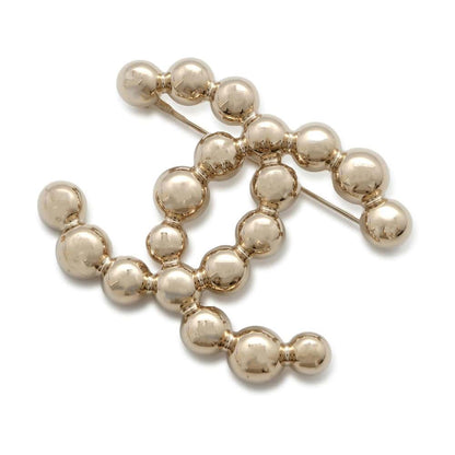 CHANEL CC Logo Brooch Gold AB6165 Metal