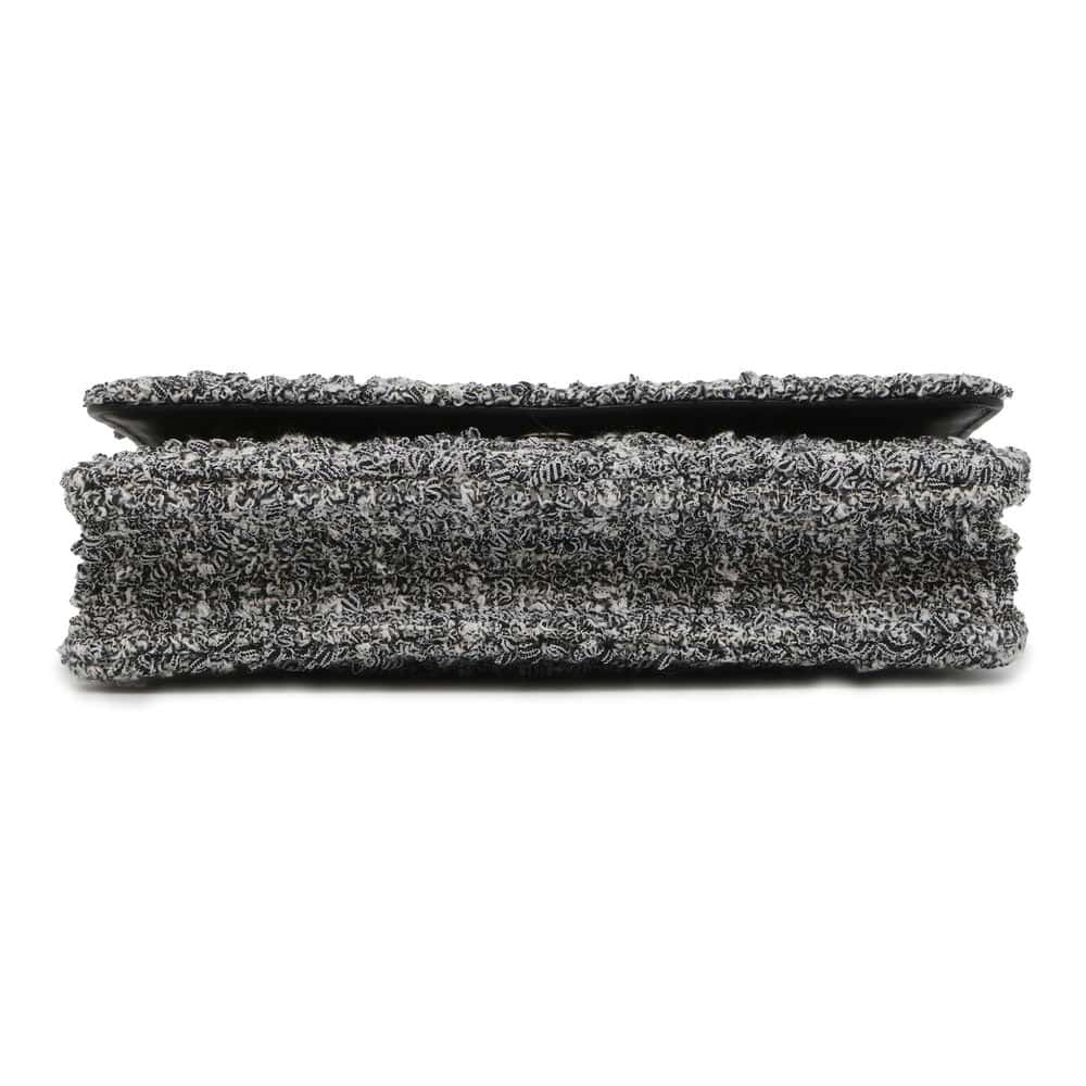 CHANEL Chain wallet Black/White AP0250 Tweed