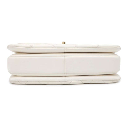 Chanel Matelasse Top Handle Flap Bag White A92236 Lambskin