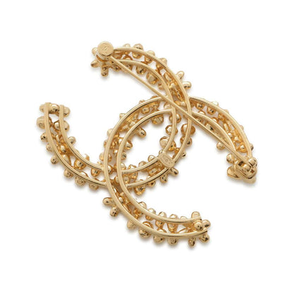 Chanel CC Logo Brooch Gold ABB335 Metal Rhinestone