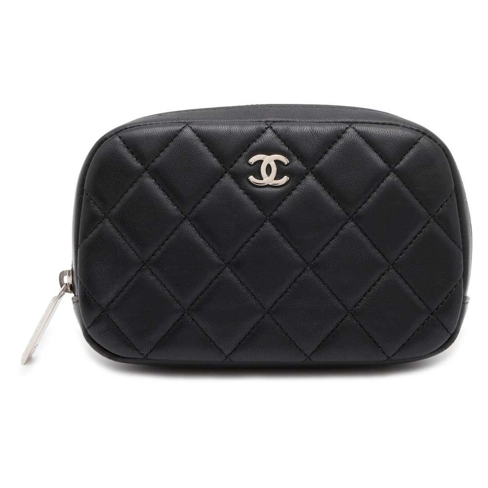 Chanel Matelasse Pouch Black A80909 Lambskin