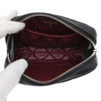 Chanel Matelasse Pouch Black A80909 Lambskin