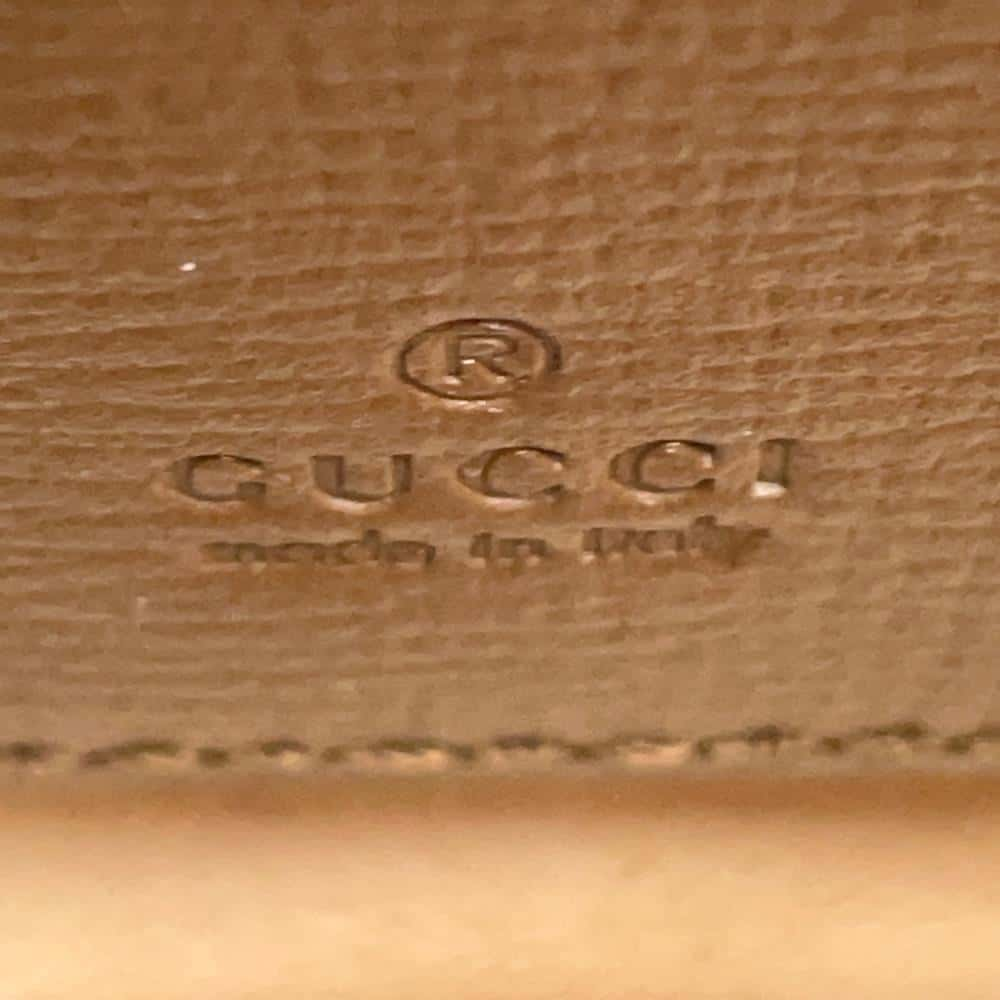 GUCCI GG Supreme Horsebit 1955 Strap Wallet Beige/Brown 699760 GG SupremeCanvas Leather