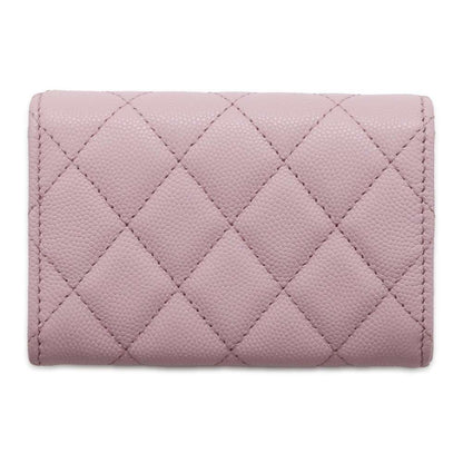 Chanel Matelasse Logo Flap Coin/Card Case Pink AP4093 Caviar Leather