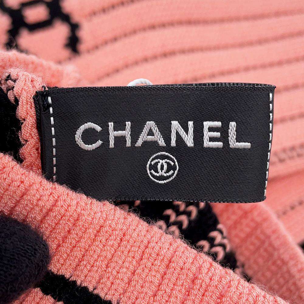 Chanel Logo Border Gaiter Leg Warmers Pink/Black Rayon69% Polyester27% Nylon3% Polyurethane1%