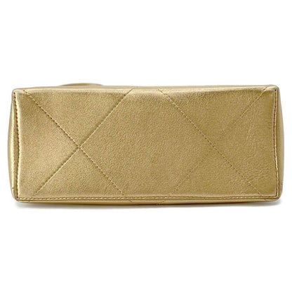 Chanel Kiss Rock Frame Shoulder Bag Gold Leather