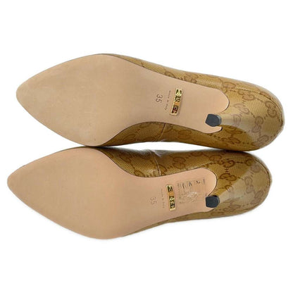 GUCCI Adidas collaboration Pumps Beige 702221 GG CrystalCanvas Leather Size 35