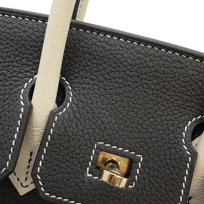 HERMES Birkin SPO Black/Craie Togo Leather Size 25