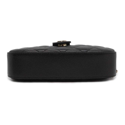 Chanel ChainShoulder Bag Matelasse CC Logo Black AP3998 Caviar Leather