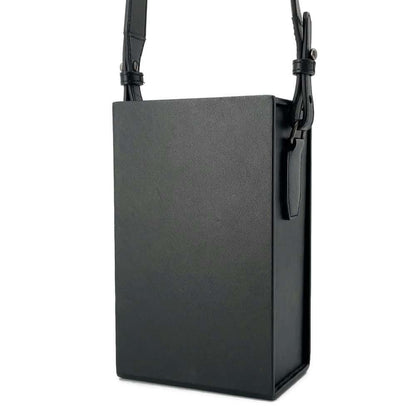 FENDI Box Shoulder Bag Black 7VA519 Leather