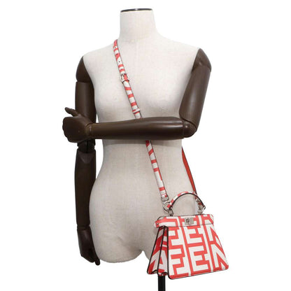 FENDI Peekaboo I See You Marc Jacobs collaboration White/CoralOrange 8BN335 Leather Size Petit
