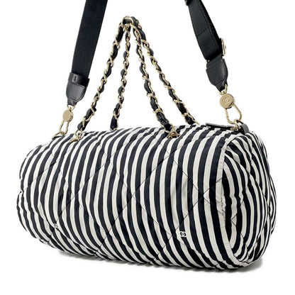 Chanel Large Bowling Bag White/Black AS4696 Nylon