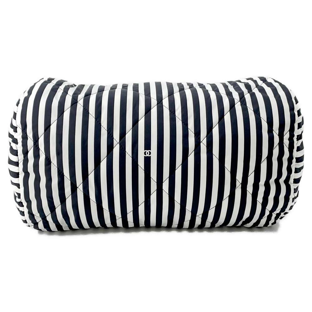 Chanel Large Bowling Bag White/Black AS4696 Nylon