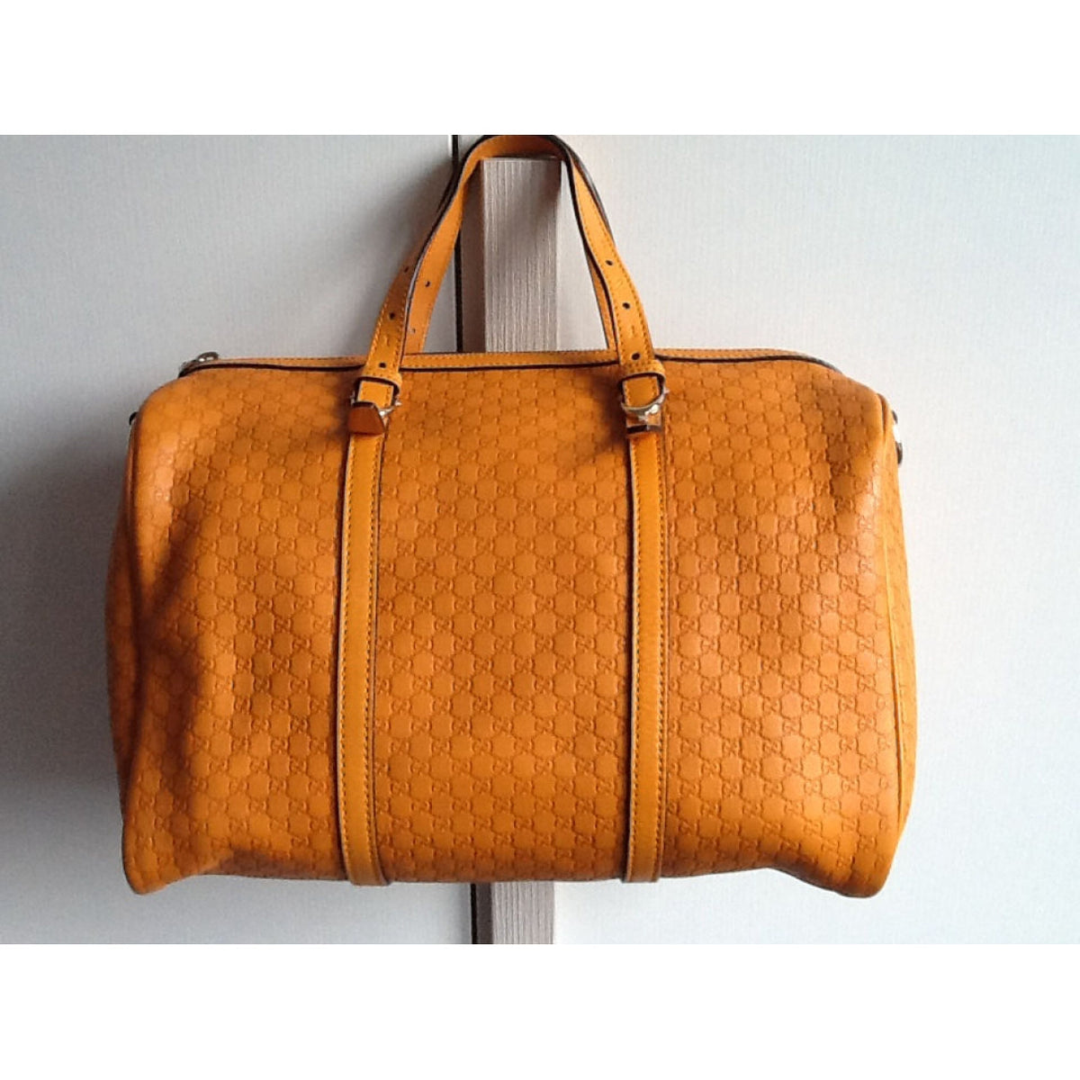 Gucci boston orange leather handbag