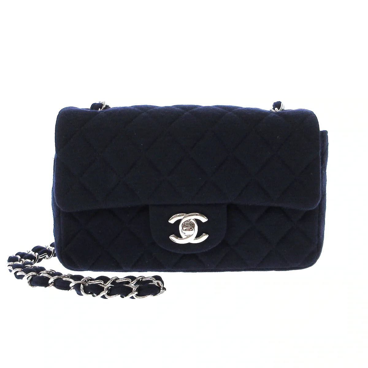 Chanel Mini Classic Jersey Blue bag
