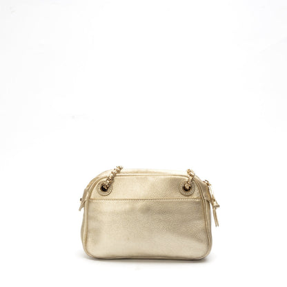Tory Burch Metallic Gold Leather Thea Chain Crossbody Bag