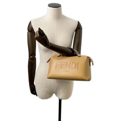 FENDI BY THE WAY FENDI logo 2WAY Handbag Brown 8BL146 Leather Size Medium