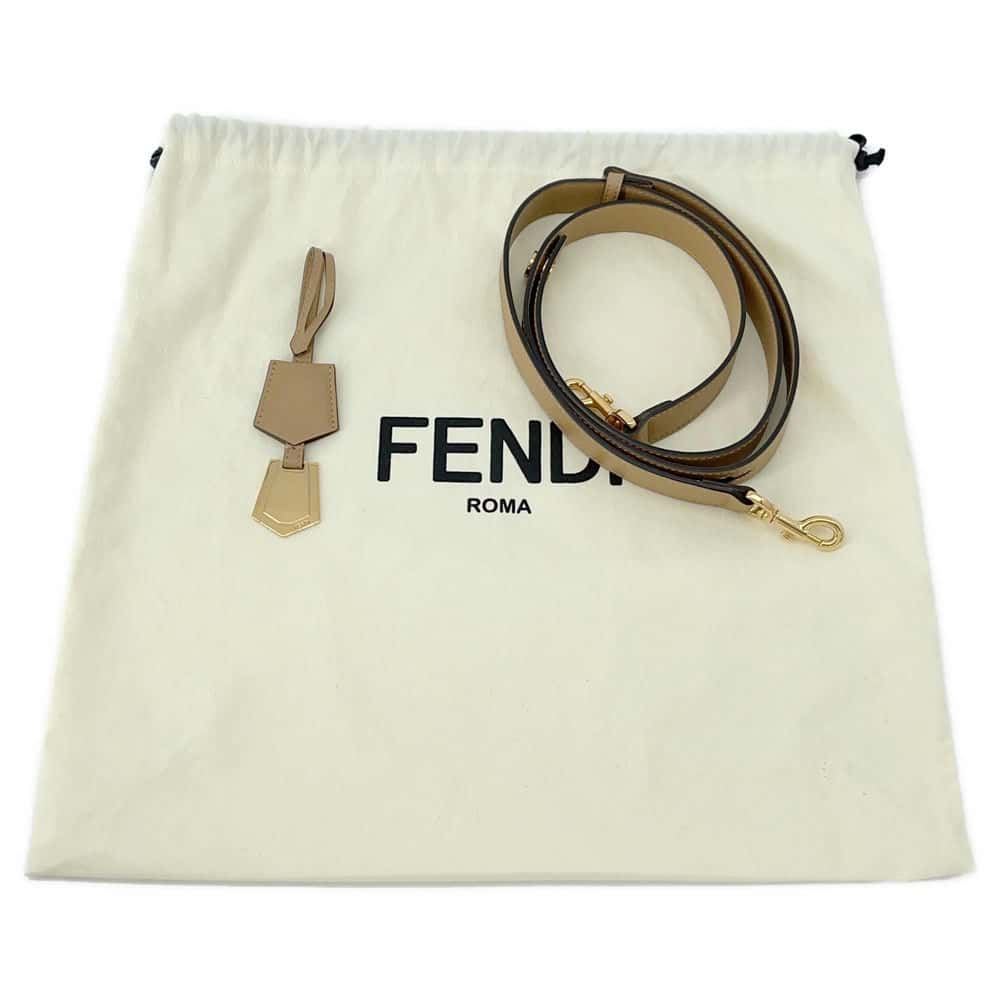 FENDI BY THE WAY FENDI logo 2WAY Handbag Brown 8BL146 Leather Size Medium