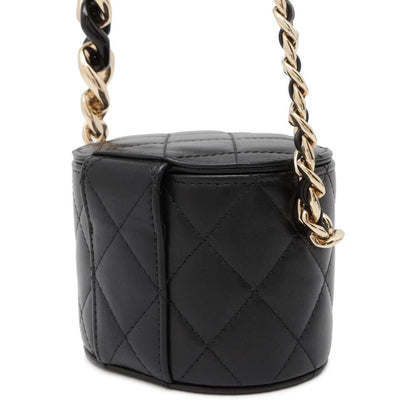 Chanel Matelasse Mini Vanity ChainShoulder Bag Black AP2428 Lambskin Denim Size Mini