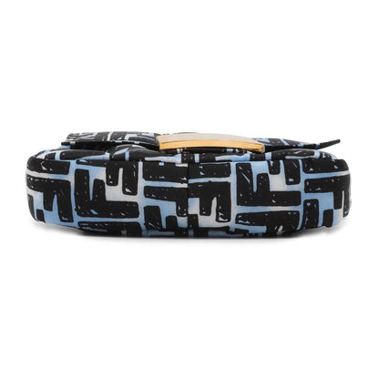 FENDI Zucca Baguette Mini Joshua Vides Collaboration Blue/Black 8BR784 Nylon