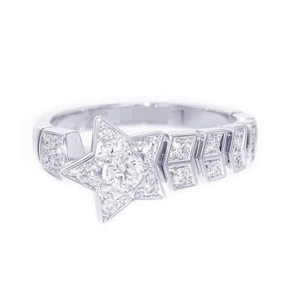 Chanel Comet Collection Ring Size 53/#13 J11457 18K White Gold