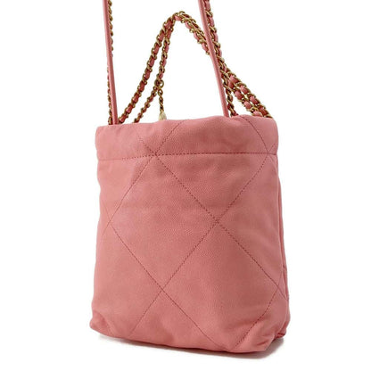 Chanel Chanel 22 HandBag Pink AS3980 Shiny Calf Leather Size Mini