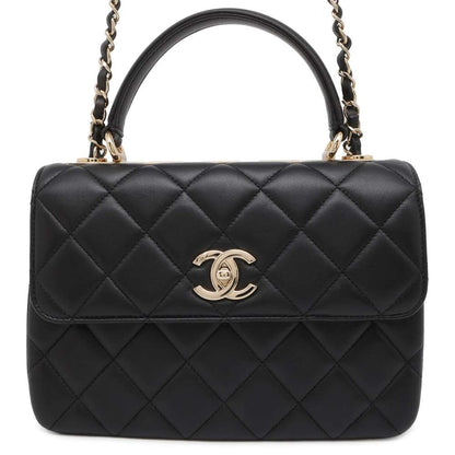Chanel Trendy CC Chain Top Handle Bag Black A92236 Lambskin Size 9.8"