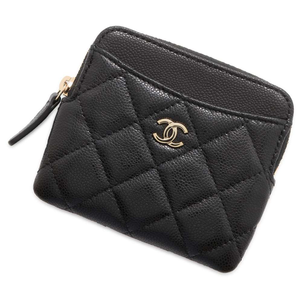 Chanel Matelasse CardCoin purse Black AP2061 Caviar Leather