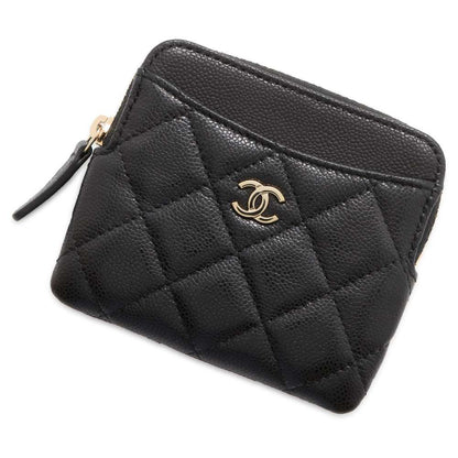 Chanel Matelasse CardCoin purse Black AP2061 Caviar Leather