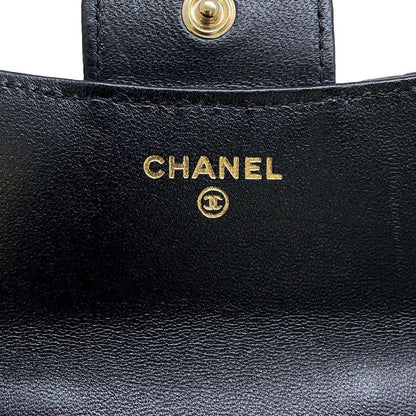 CHANEL Matelasse Flap Chain Wallet Black AP2200 Lambskin