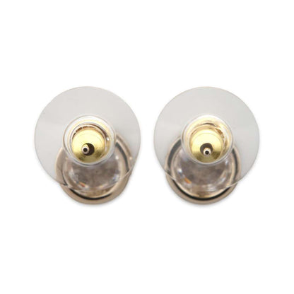 Chanel Round CC Logo Earrings Champagne Gold ABE107 Metal strass